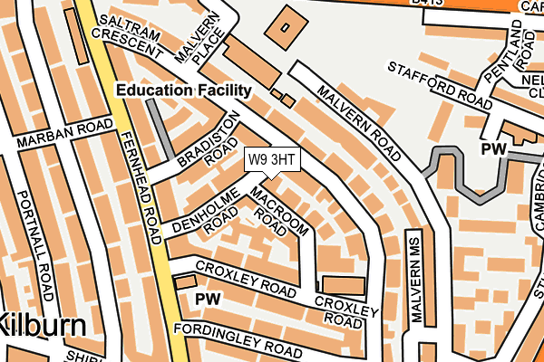 W9 3HT map - OS OpenMap – Local (Ordnance Survey)