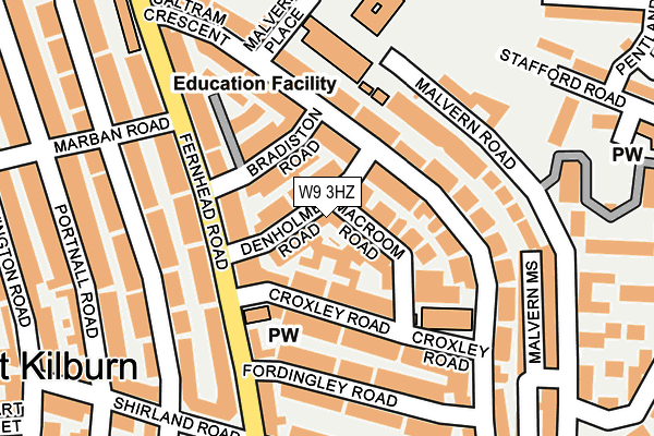 W9 3HZ map - OS OpenMap – Local (Ordnance Survey)