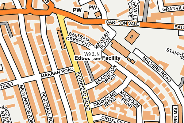 W9 3JN map - OS OpenMap – Local (Ordnance Survey)