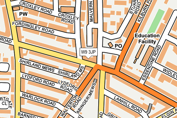 W9 3JP map - OS OpenMap – Local (Ordnance Survey)