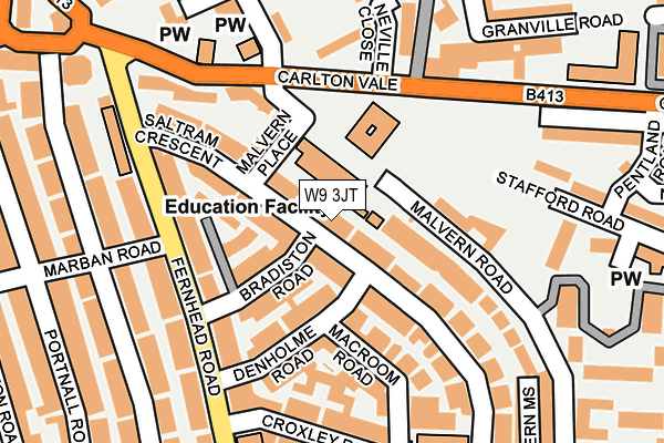 W9 3JT map - OS OpenMap – Local (Ordnance Survey)