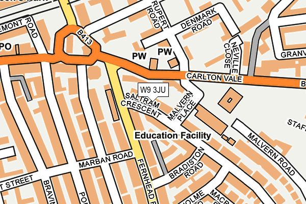 W9 3JU map - OS OpenMap – Local (Ordnance Survey)