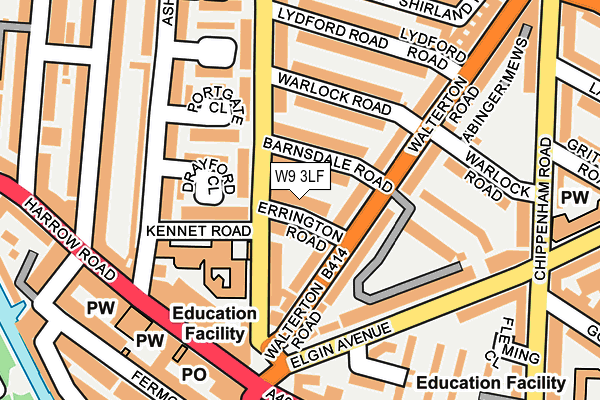 W9 3LF map - OS OpenMap – Local (Ordnance Survey)