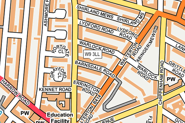W9 3LL map - OS OpenMap – Local (Ordnance Survey)