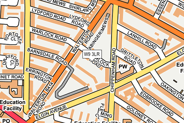 W9 3LR map - OS OpenMap – Local (Ordnance Survey)