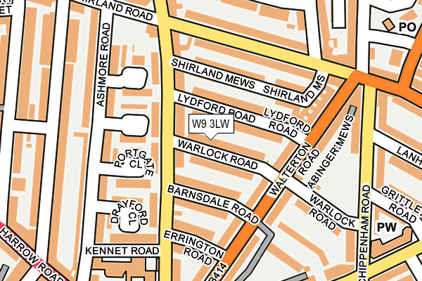 W9 3LW map - OS OpenMap – Local (Ordnance Survey)