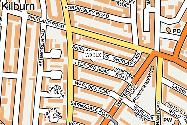 W9 3LX map - OS OpenMap – Local (Ordnance Survey)