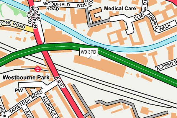 W9 3PD map - OS OpenMap – Local (Ordnance Survey)