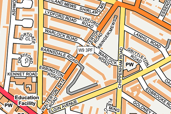 W9 3PF map - OS OpenMap – Local (Ordnance Survey)