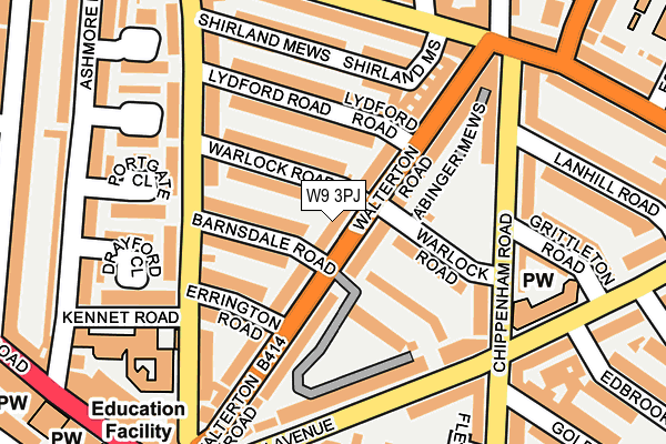 W9 3PJ map - OS OpenMap – Local (Ordnance Survey)