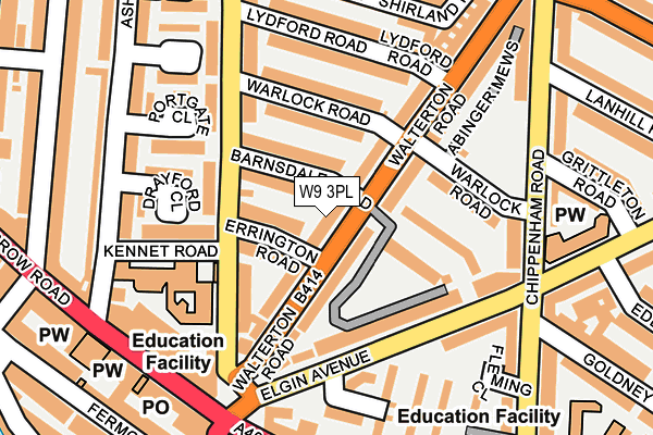 W9 3PL map - OS OpenMap – Local (Ordnance Survey)