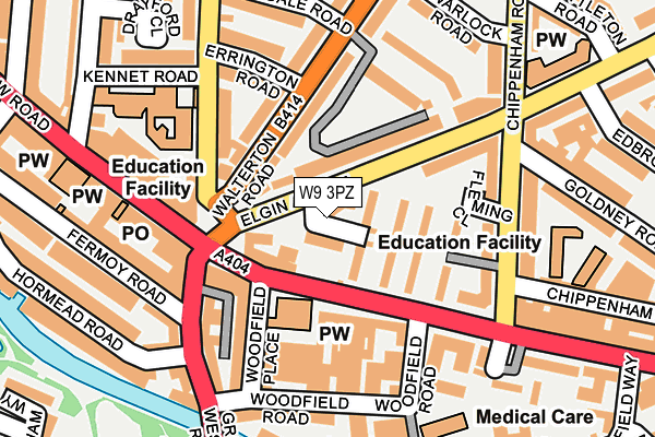 W9 3PZ map - OS OpenMap – Local (Ordnance Survey)