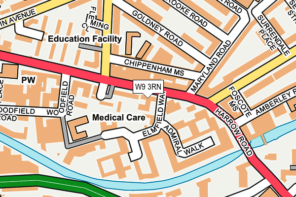 W9 3RN map - OS OpenMap – Local (Ordnance Survey)