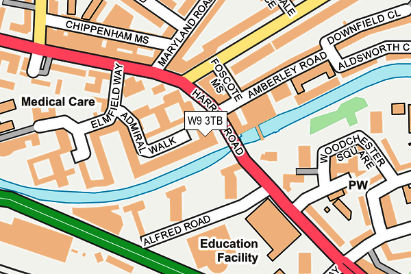 W9 3TB map - OS OpenMap – Local (Ordnance Survey)