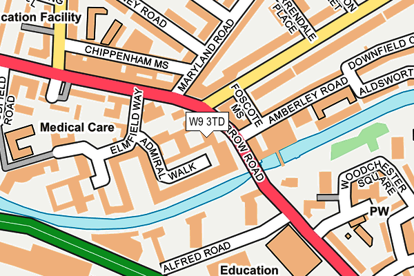W9 3TD map - OS OpenMap – Local (Ordnance Survey)