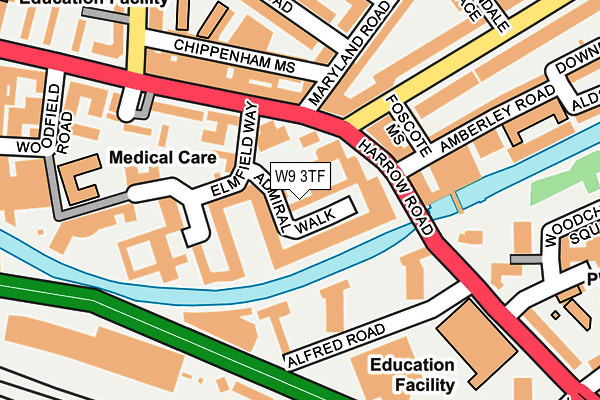 W9 3TF map - OS OpenMap – Local (Ordnance Survey)