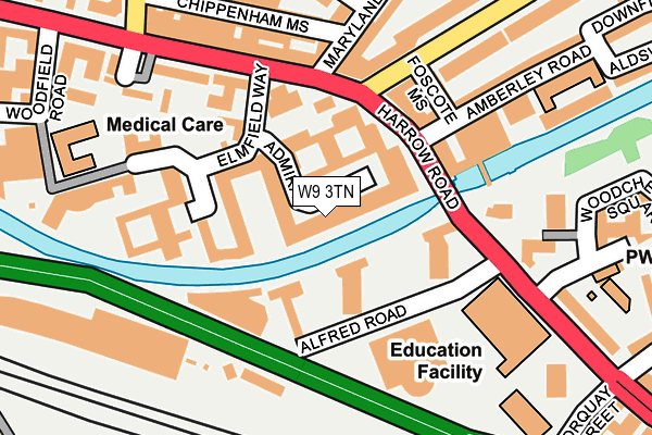 W9 3TN map - OS OpenMap – Local (Ordnance Survey)