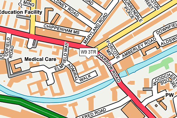 W9 3TR map - OS OpenMap – Local (Ordnance Survey)