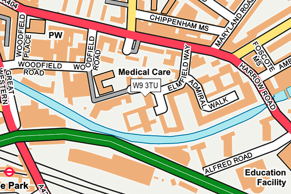 W9 3TU map - OS OpenMap – Local (Ordnance Survey)