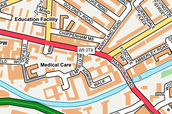 W9 3TX map - OS OpenMap – Local (Ordnance Survey)