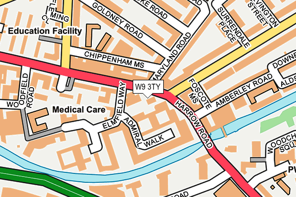 W9 3TY map - OS OpenMap – Local (Ordnance Survey)