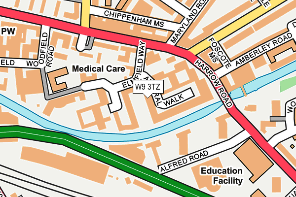W9 3TZ map - OS OpenMap – Local (Ordnance Survey)