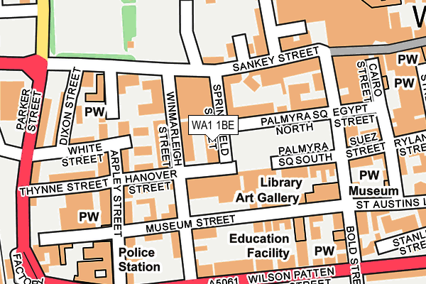 WA1 1BE map - OS OpenMap – Local (Ordnance Survey)