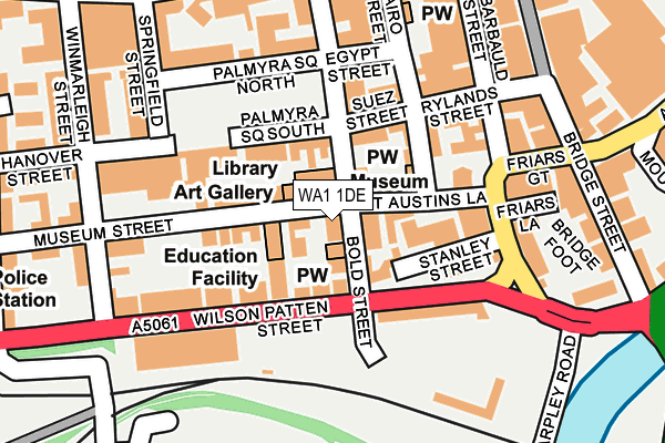 WA1 1DE map - OS OpenMap – Local (Ordnance Survey)