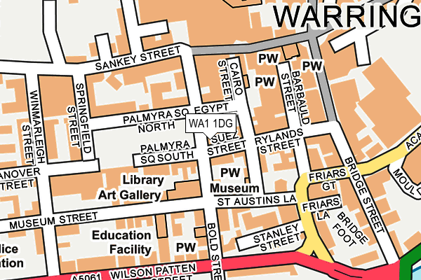 WA1 1DG map - OS OpenMap – Local (Ordnance Survey)