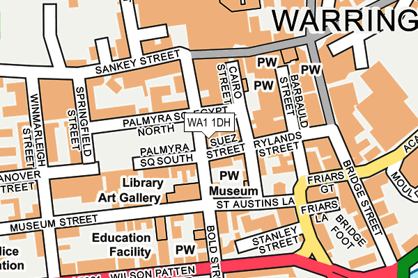 WA1 1DH map - OS OpenMap – Local (Ordnance Survey)