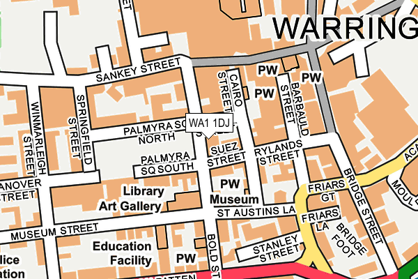 WA1 1DJ map - OS OpenMap – Local (Ordnance Survey)