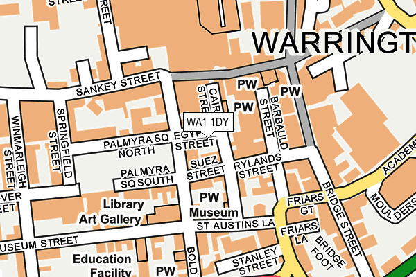 WA1 1DY map - OS OpenMap – Local (Ordnance Survey)