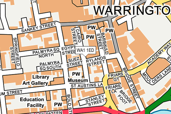 WA1 1ED map - OS OpenMap – Local (Ordnance Survey)