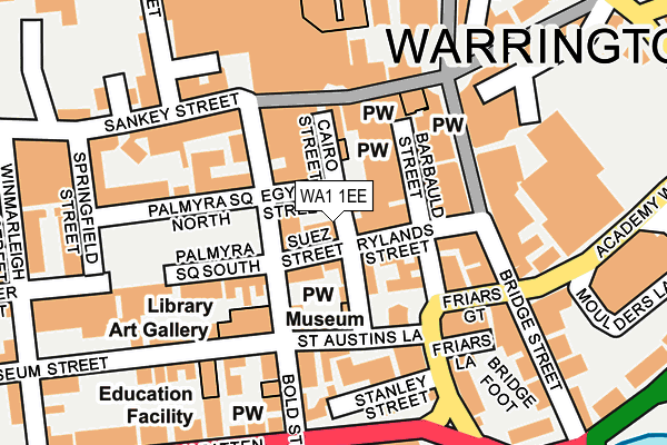 WA1 1EE map - OS OpenMap – Local (Ordnance Survey)