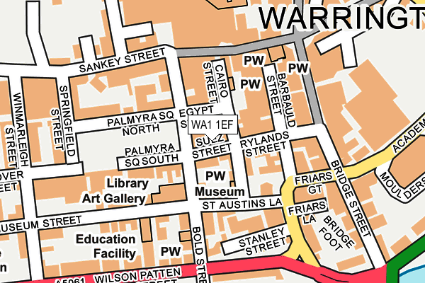 WA1 1EF map - OS OpenMap – Local (Ordnance Survey)