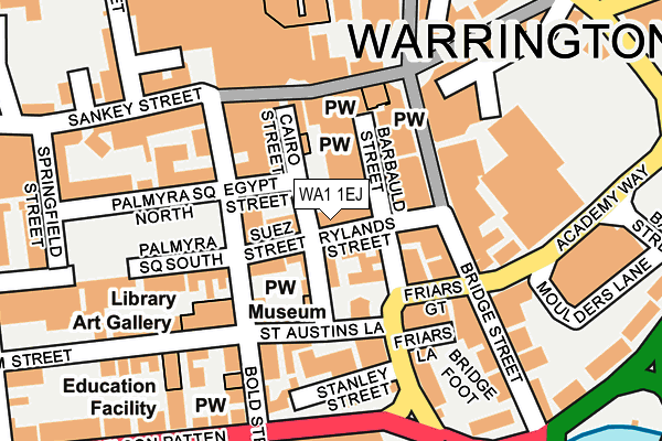 WA1 1EJ map - OS OpenMap – Local (Ordnance Survey)