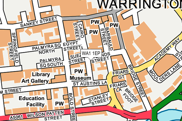 WA1 1EP map - OS OpenMap – Local (Ordnance Survey)