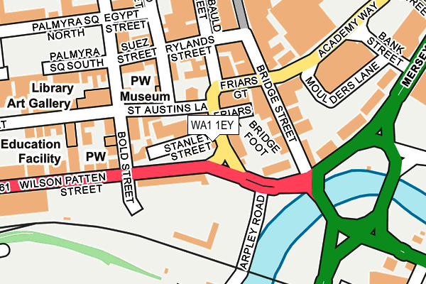 WA1 1EY map - OS OpenMap – Local (Ordnance Survey)