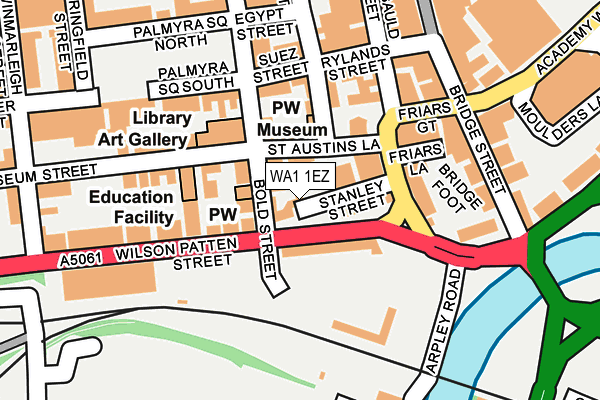 WA1 1EZ map - OS OpenMap – Local (Ordnance Survey)