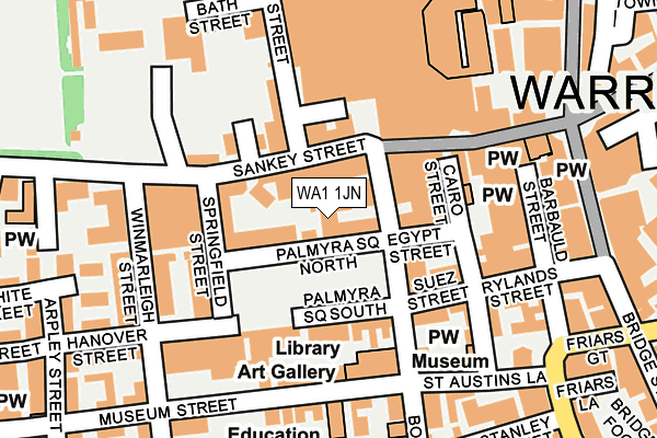 WA1 1JN map - OS OpenMap – Local (Ordnance Survey)