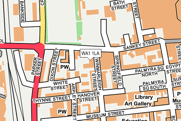 WA1 1LA map - OS OpenMap – Local (Ordnance Survey)