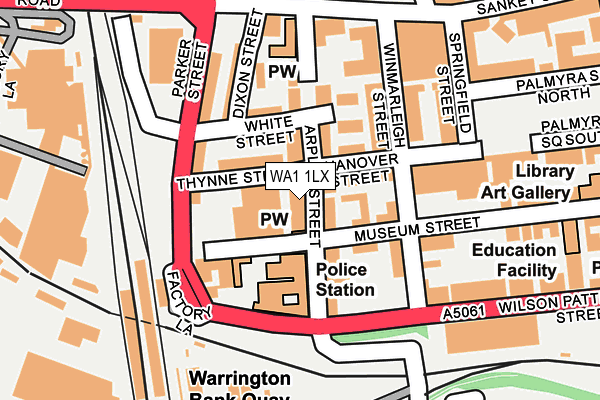 WA1 1LX map - OS OpenMap – Local (Ordnance Survey)