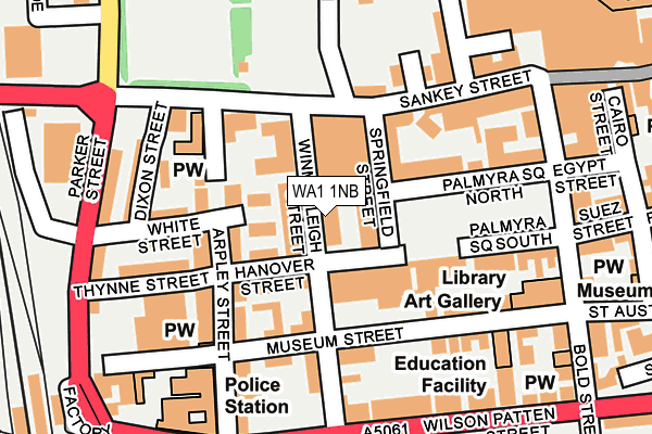 WA1 1NB map - OS OpenMap – Local (Ordnance Survey)