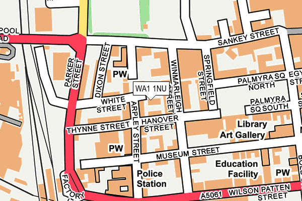 WA1 1NU map - OS OpenMap – Local (Ordnance Survey)