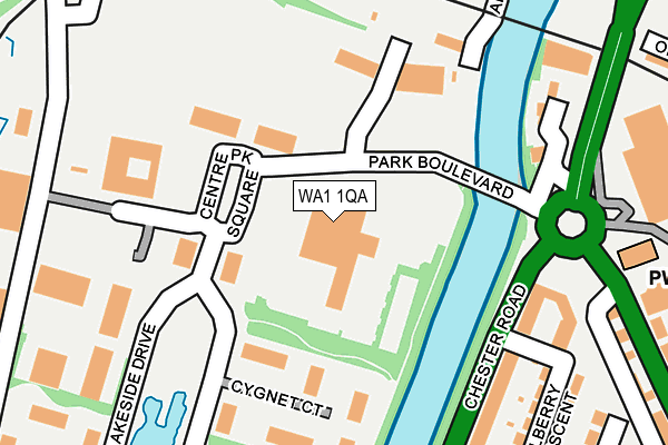 WA1 1QA map - OS OpenMap – Local (Ordnance Survey)