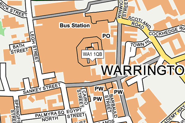 WA1 1QB map - OS OpenMap – Local (Ordnance Survey)