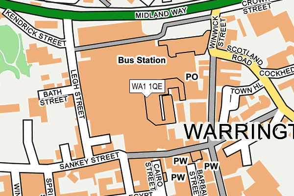 WA1 1QE map - OS OpenMap – Local (Ordnance Survey)