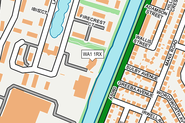 WA1 1RX map - OS OpenMap – Local (Ordnance Survey)