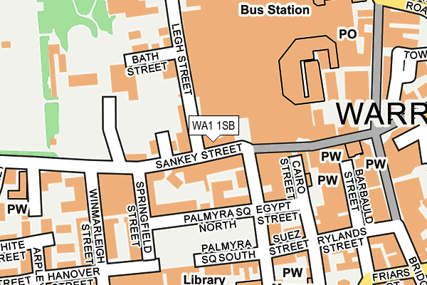 WA1 1SB map - OS OpenMap – Local (Ordnance Survey)