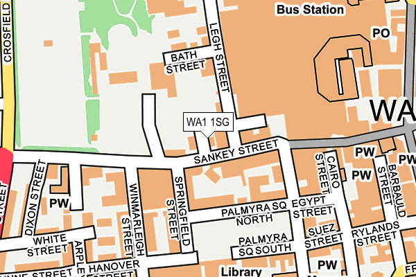 WA1 1SG map - OS OpenMap – Local (Ordnance Survey)